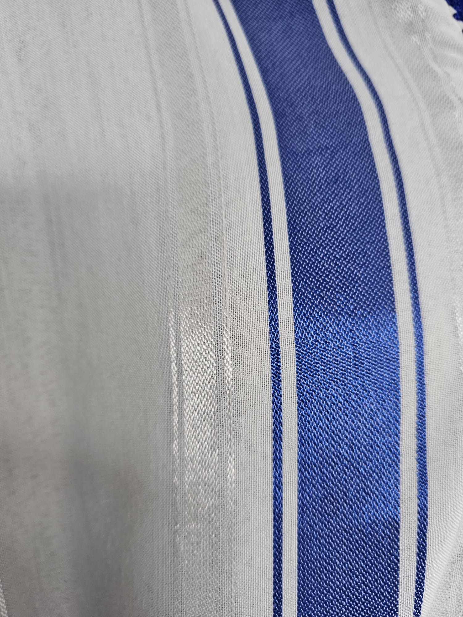 Moroccan Djellaba – Blue & White Stripes