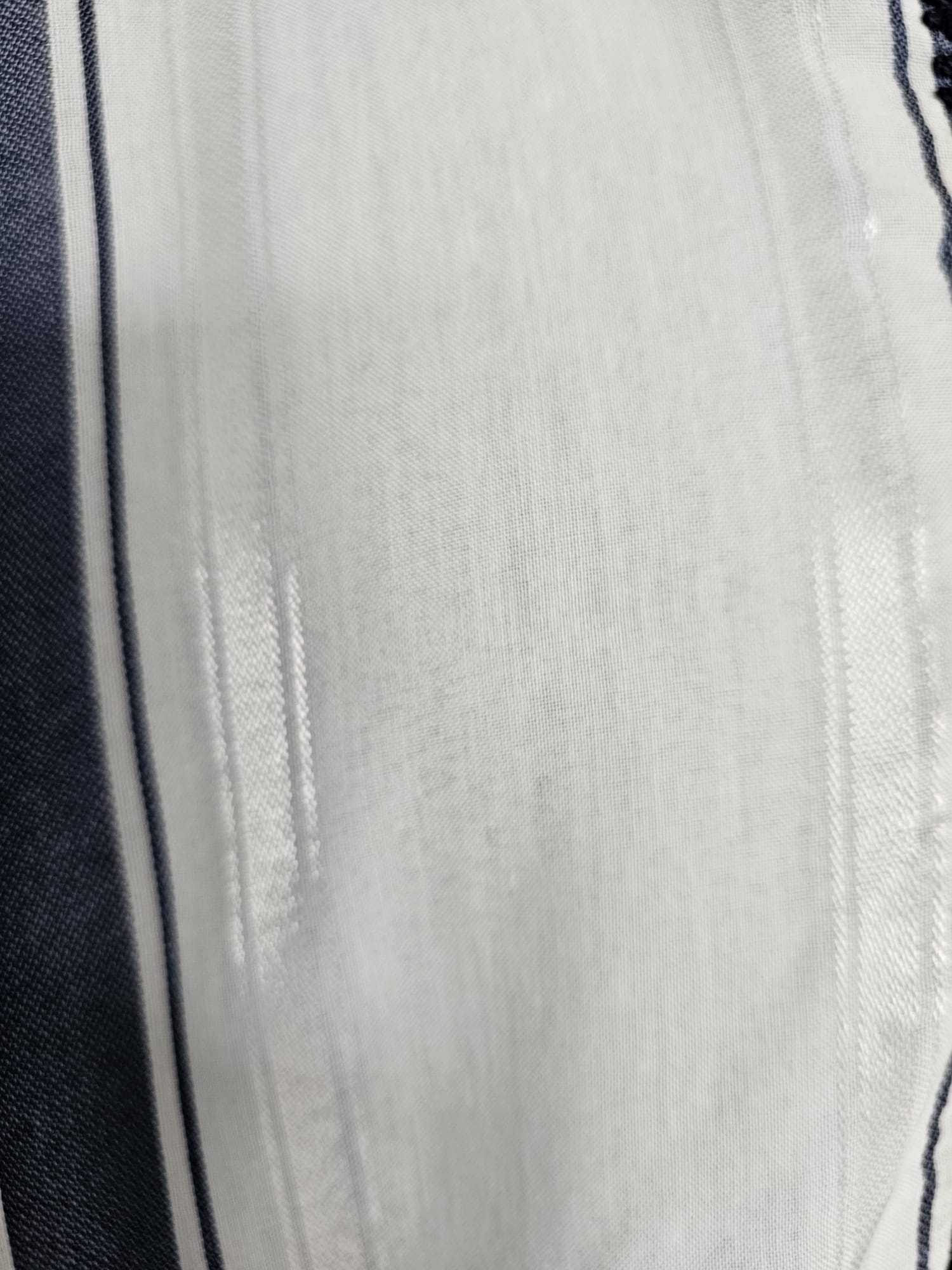 Moroccan Djellaba – White & Navy Stripes