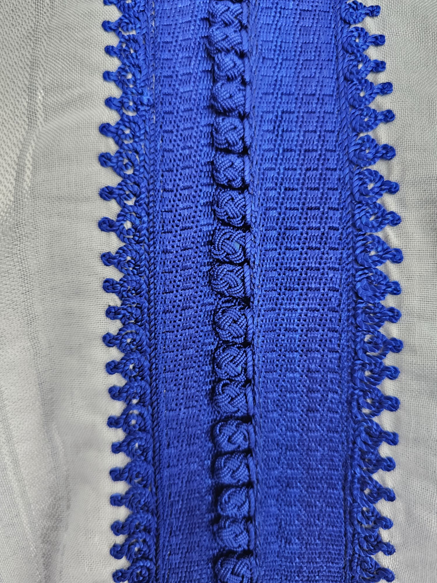 Moroccan Djellaba – Blue & White Stripes