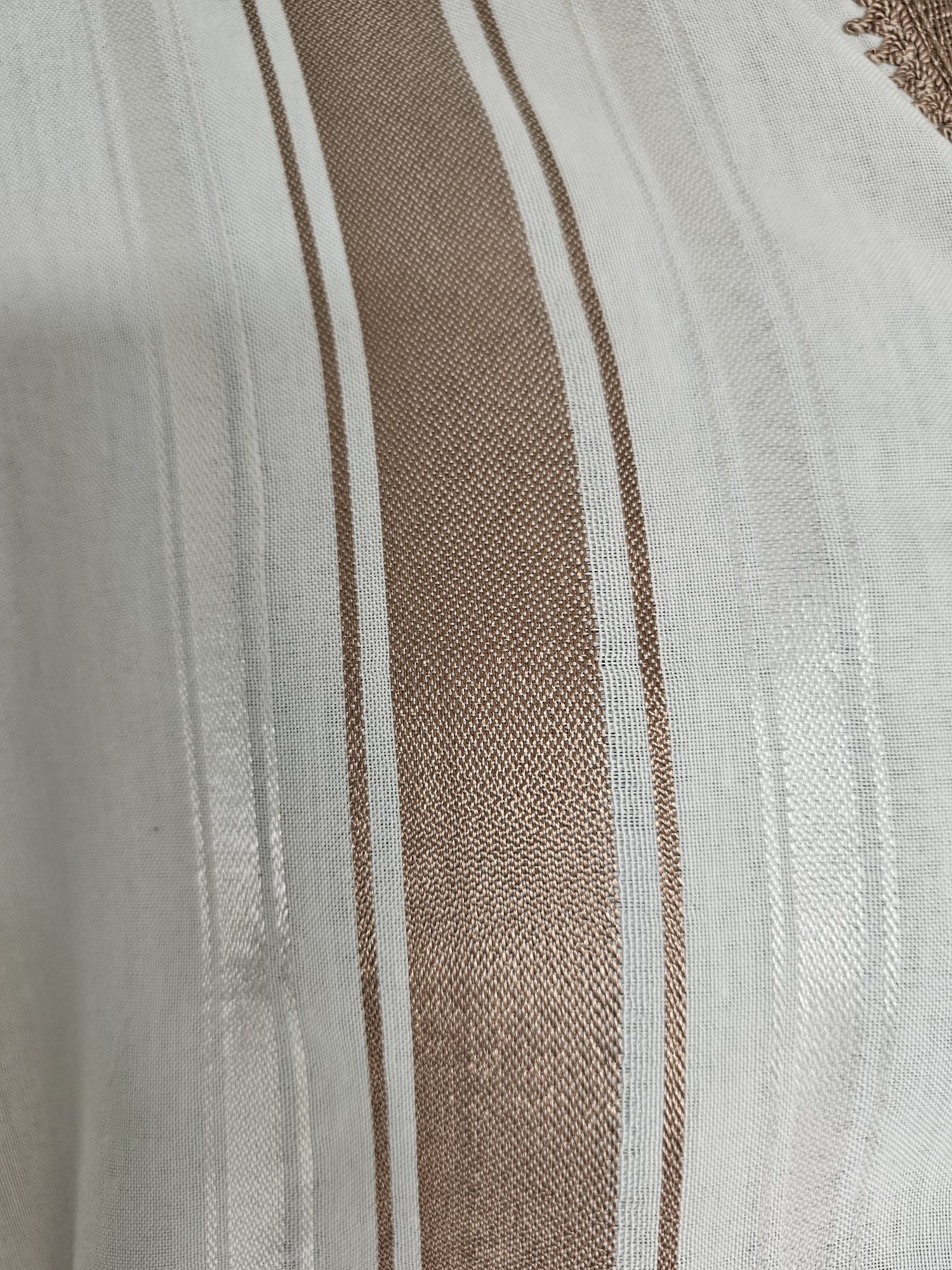 Moroccan Djellaba – Brown & White Stripes