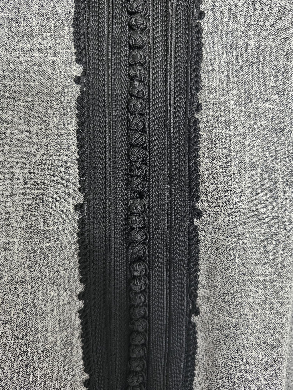 Moroccan Gandora – Grey with Black Embroidery