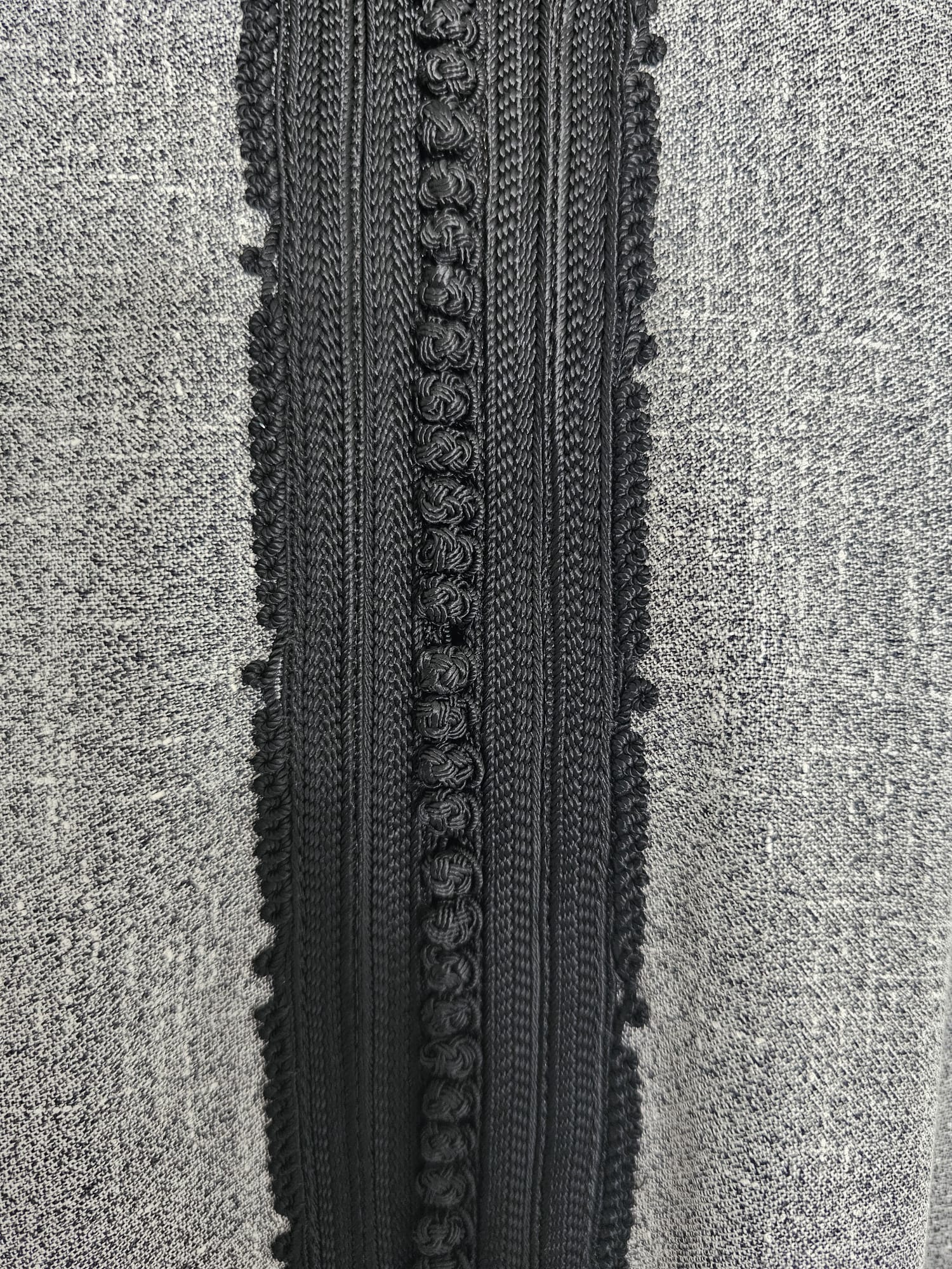 Moroccan Gandora – Grey with Black Embroidery