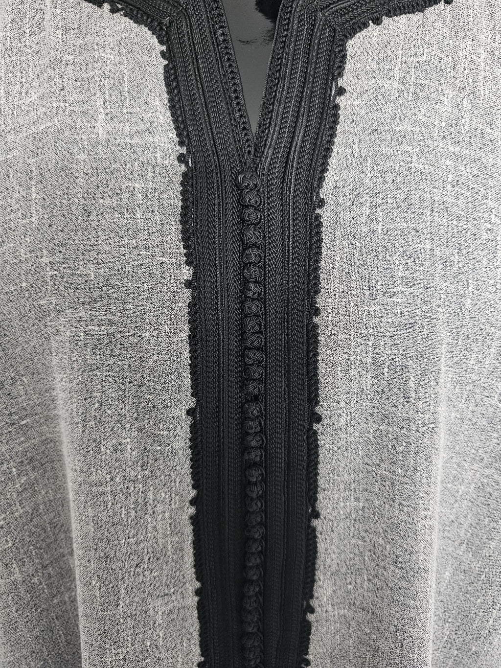 Moroccan Gandora – Grey with Black Embroidery